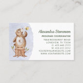 かわいいニットウッドランドベアおもしろいベビーシッター保育園 名刺 (裏面)