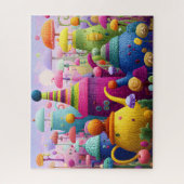 かわいいニットファンタジーお洒落シュールティーポット ジグソーパズル (縦)