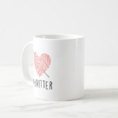 かわいいニットマグ、編み物マグ、ニット用ギフト コーヒーマグカップ (正面左)