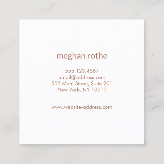 かわいいニット編み物クロシェ玉名刺 スクエア名刺 (裏面)