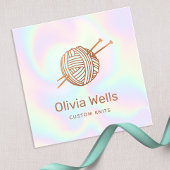 かわいいニット編み物クロシェ玉名刺 スクエア名刺