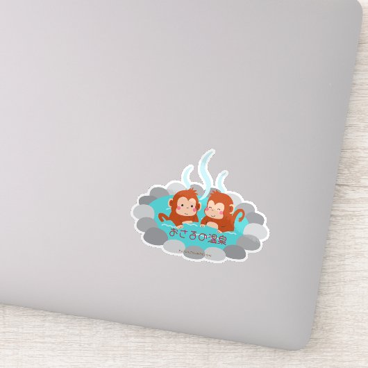 かわいいニホンザルと温泉ステッカー♡ シール (詳細)