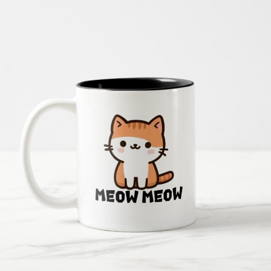 かわいいニャーニャーカップ ツートーンマグカップ (左)