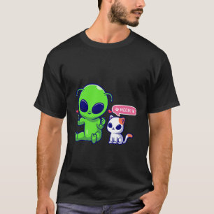 かわいいニャー猫エイリアン Tシャツ