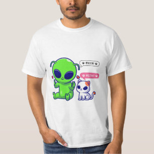かわいいニャー猫エイリアン Tシャツ