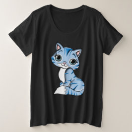 かわいいニャー プラスサイズTシャツ