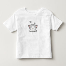 かわいいニャー 猫 幼児用Tシャツ | ファンシーな漫画の子猫 トドラーTシャツ