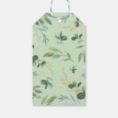 かわいいニュートラルツインズゾウ緑の赤ちゃんシャワー ギフトタグ (裏面)