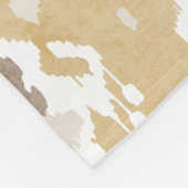 かわいいニュートラル金ゴールドベージュイカット部族パターン フリースブランケット (角)