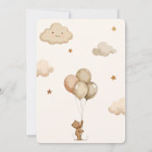 かわいいニュートラルbearly待ちテディベア赤ちゃんシャワー 招待状 (裏面)