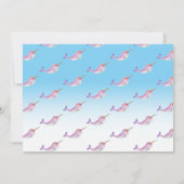 かわいいニルワール レインボーベイビーシャワー 青 赤 招待状 (裏面)