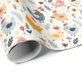 かわいいニワトリが農場で ラッピングペーパー (ロールコーナー)