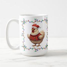 かわいいニワトリのクリスマスマグカップ コーヒーマグカップ