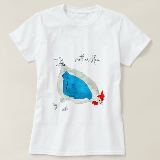 かわいいニワトリの水彩画 Tシャツ (デザイン正面)