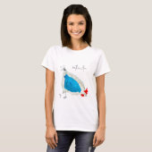 かわいいニワトリの水彩画 Tシャツ (正面フル)