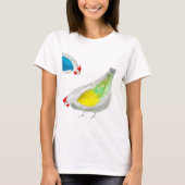 かわいいニワトリの水彩画 Tシャツ (正面)