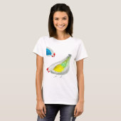 かわいいニワトリの水彩画 Tシャツ (正面フル)
