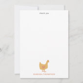 かわいいニワトリの雌鳥とヒヨコたち サンキューカード (正面)