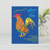 かわいいニワトリの鳥の子ども1歳の誕生日パーティー 招待状 (スタンド正面)