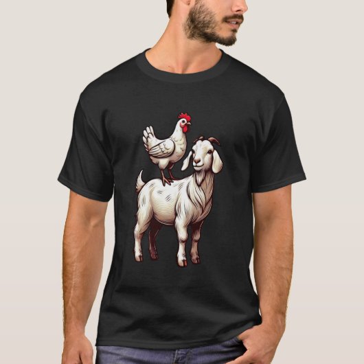 かわいいニワトリヤギ Tシャツ (正面)
