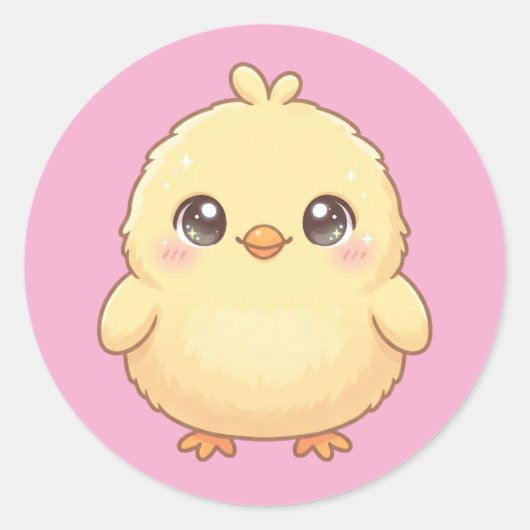 かわいいニワトリ丸ステッカーシート ラウンドシール (正面)