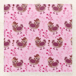 かわいいニワトリ ガラスコースター