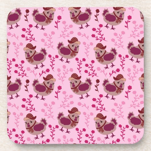 かわいいニワトリ コースター (正面)