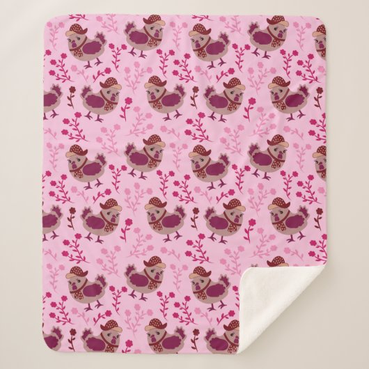 かわいいニワトリ シェルパブランケット (正面)