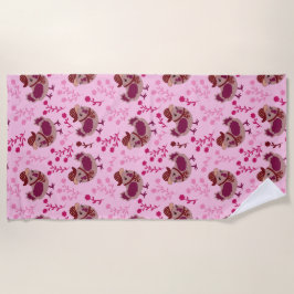 かわいいニワトリ ビーチタオル