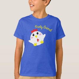 かわいいニワトリ ファーム キッズ 1歳 誕生日パーティー Tシャツ
