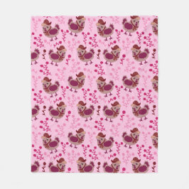 かわいいニワトリ フリースブランケット