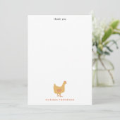 かわいいニワトリ、メス、ヒヨコたち サンキューカード (スタンド正面)