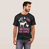 かわいいニワトリ ヤギ ガールズ ピグミー Tシャツ (正面フル)