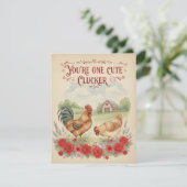 かわいいニワトリ ヴィンテージ バレンタイン カード (スタンド正面)