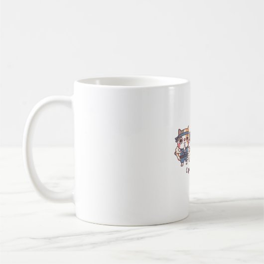 かわいいニンジャ コピーキャット 忍術 コーヒーマグカップ (左)