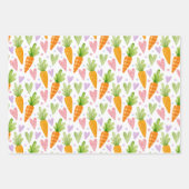 かわいいニンジンとハート ラッピングペーパーシート (正面)