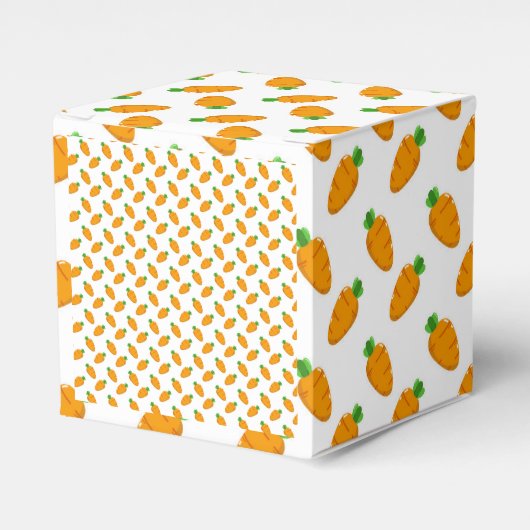 かわいいニンジンのパターンの子供の誕生日パーティーのお礼箱 フェイバーボックス (正面サイド)
