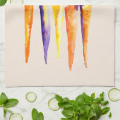かわいいニンジンの水彩画 キッチンタオル (折り畳み)