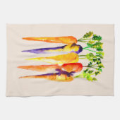 かわいいニンジンの水彩画 キッチンタオル (横)
