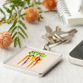 かわいいニンジンの水彩画 キーホルダー (側面)