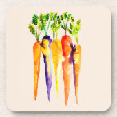 かわいいニンジンの水彩画 コースター (正面)
