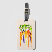 かわいいニンジンの水彩画 ラゲッジタグ (正面縦)