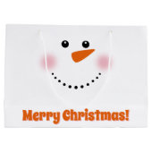 かわいいニンジンの鼻雪だるまカード ラージペーパーバッグ (裏面)