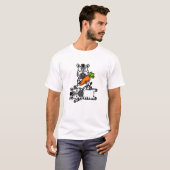 かわいいニンジンを持った幸せなゼブラのキャラクター Tシャツ (正面フル)