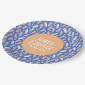 かわいいニンジンハッピーイースター文字と名前 ペーパープレート (アングル)