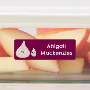 かわいいニンニクのマンガパーソナライズされた野菜 ラベル