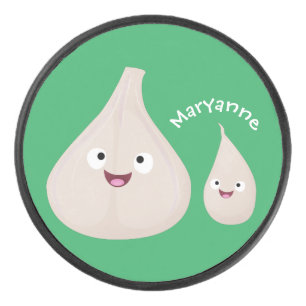 かわいいニンニクのマンガ野菜イラストレーション アイスホッケーパック