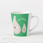 かわいいニンニクのマンガ野菜イラストレーション カフェラテマグ (右)