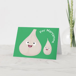 かわいいニンニクのマンガ野菜イラストレーション カード