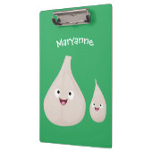 かわいいニンニクのマンガ野菜イラストレーション クリップボード (左)